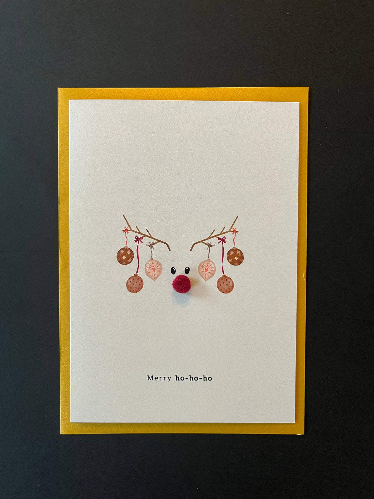 Klappkarte mit Pompons | Merry Ho-Ho-Ho