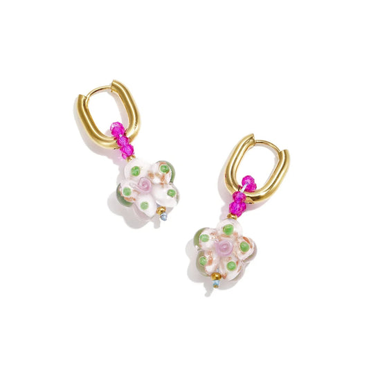 Ohrringe | purple/rose flower
