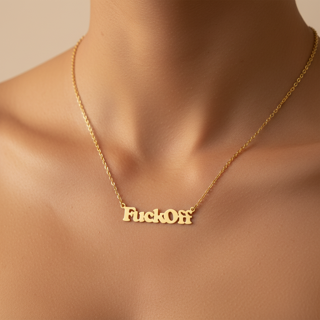 Halskette "fuck off" | 18-karat vergoldet