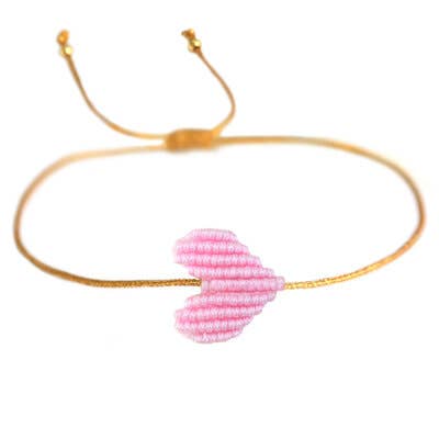 Love Ibiza Armband gold mit rosa Herz - handmade