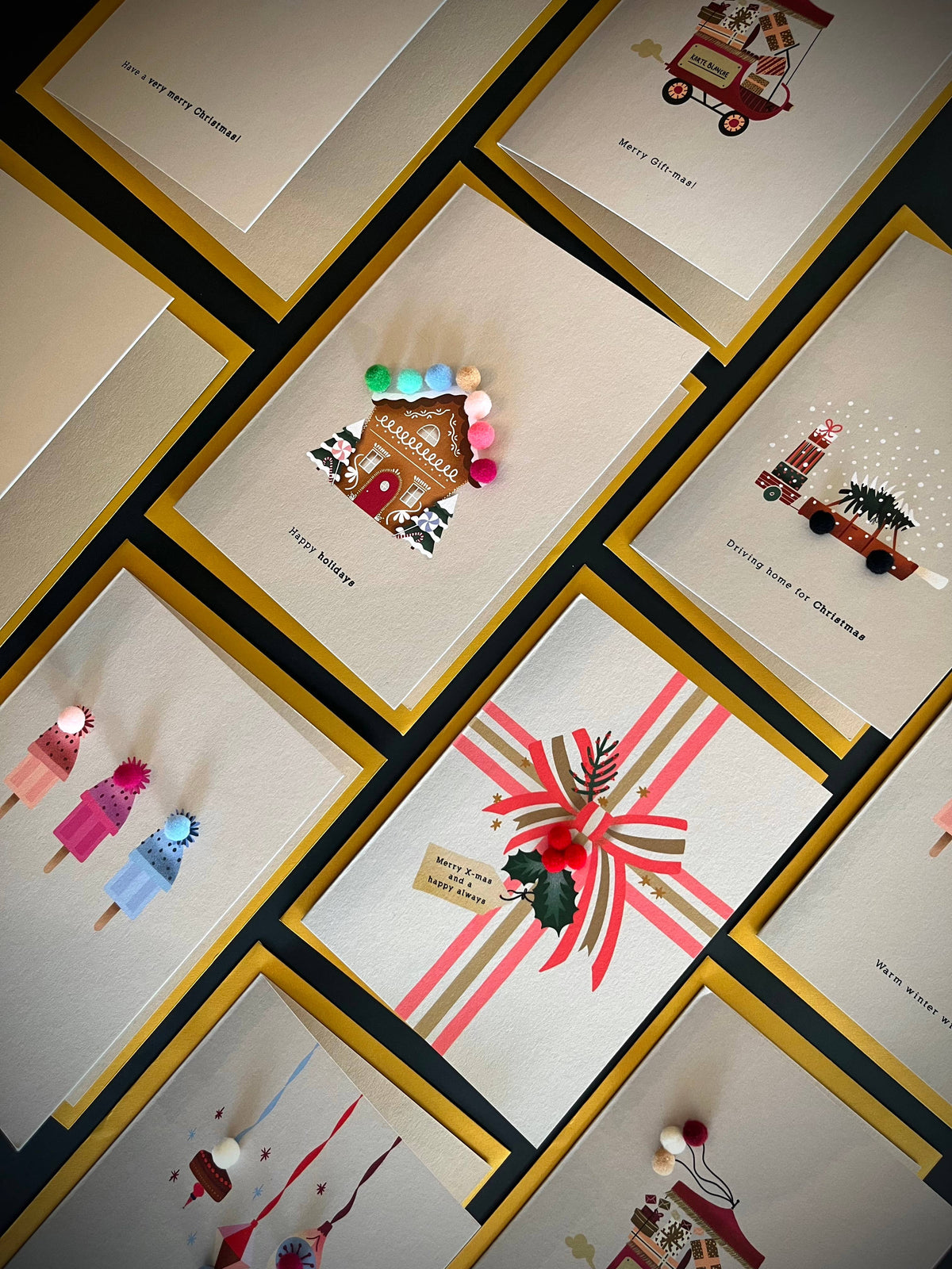 Klappkarte mit Pompons | Merry Ho-Ho-Ho