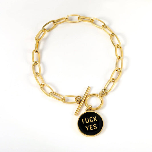 Armband "fuck yes" | 18-karat vergoldet