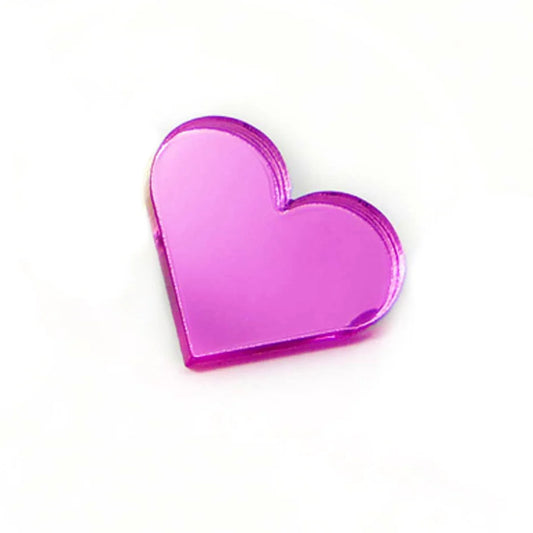Brosche | heart mirrored pink
