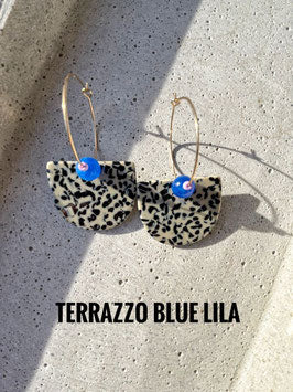 Ohrring TERRAZZO, blau/flieder