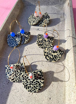 Ohrring TERRAZZO, blau/flieder