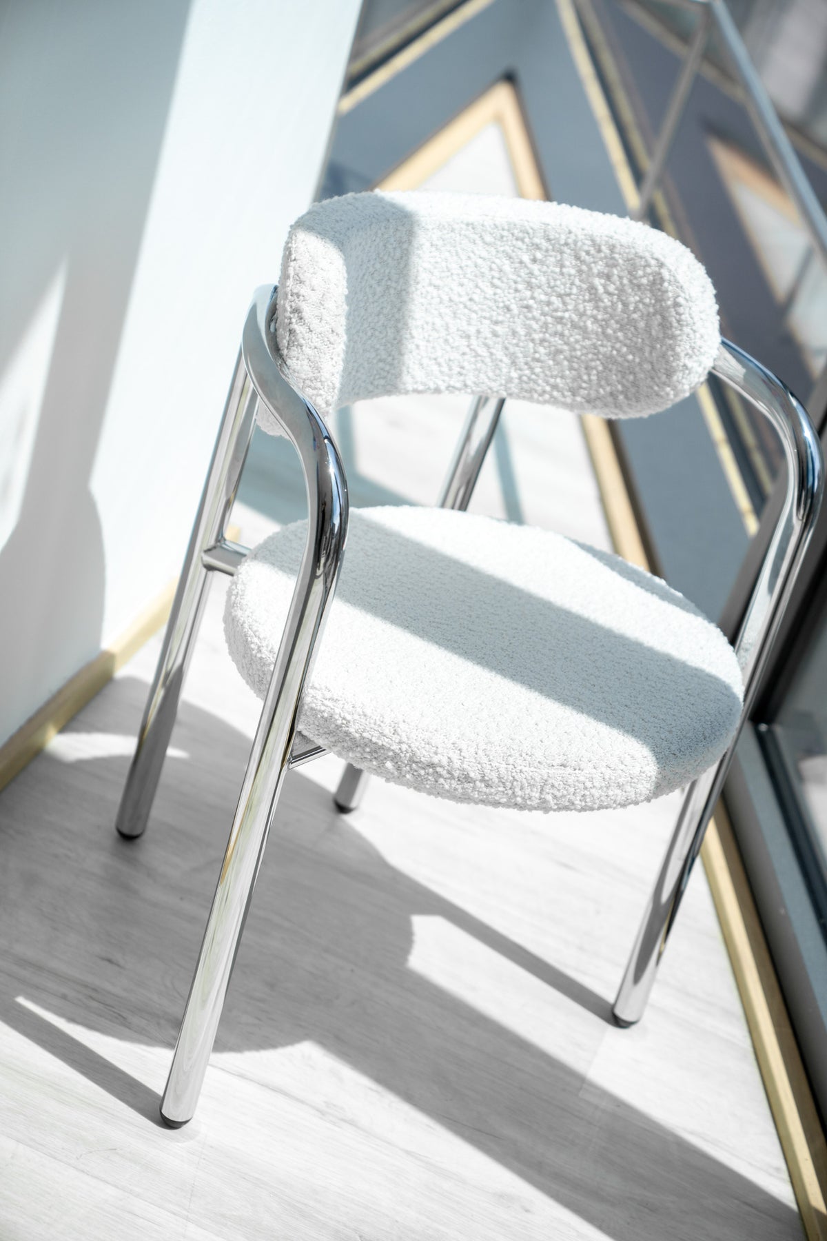 Arm Chair 32 | chrom white teddy