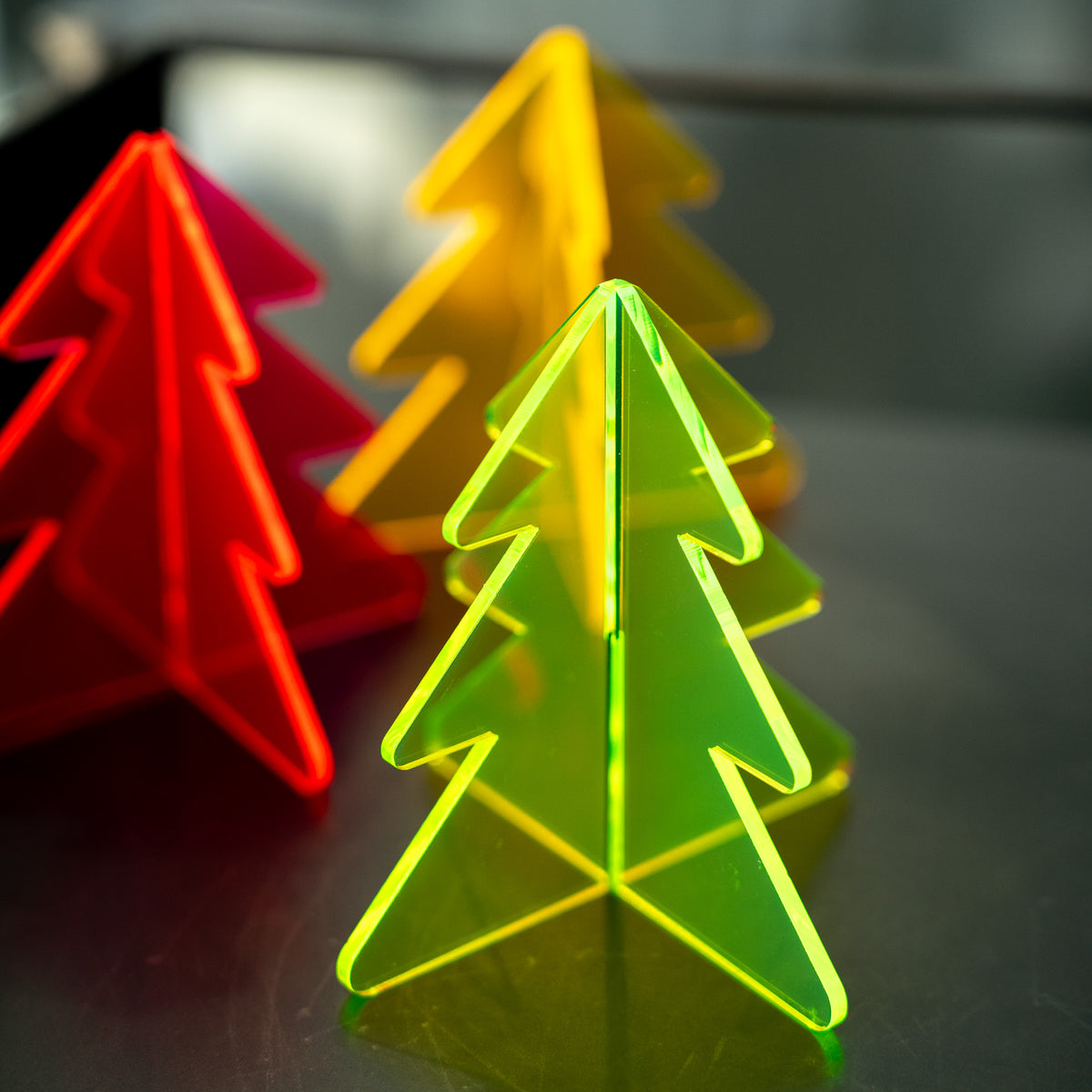 3D Acryl-Tannenbaum | Neongelb